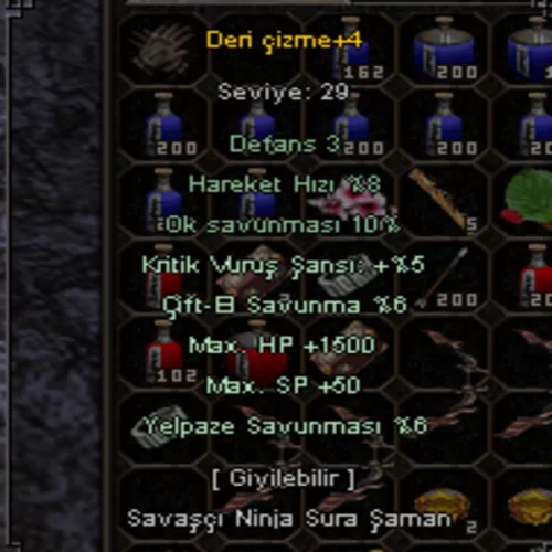  Deri Çizme  1500HP  5 KRİT  +4